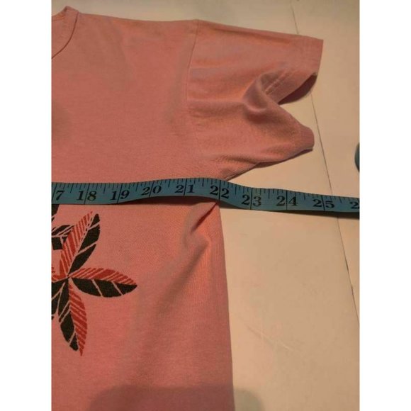 Authentic Pigment Womens T-Shirt Pink Palm Trees S - Picture 4 of 12
